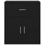 vidaXL Buffet avec tiroir Chêne noir 60 x 31 x 70 cm Bois d'ingénierie