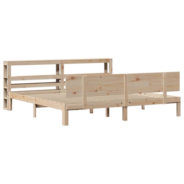 vidaXL Cadre de lit avec tête de lit 200x200 cm Bois de pin massif
