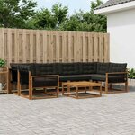 vidaXL Ensemble de canapés d'extérieur 7 pc Naturel et noir