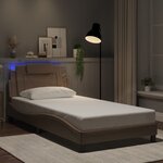 vidaXL Cadre de lit Viana avec LED sans matelas cappuccino 100x200 cm