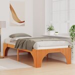 vidaXL Cadre de lit surélevé avec stockage Marron Bois massif en pin