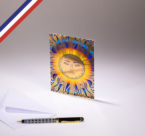 Carte simple pop c'art créée et imprimée en france sur papier certifié pefc - soleil