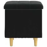 vidaXL Pouf de rangement avec coussin Noir 40 x 40 x 45 cm Velours
