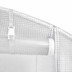 vidaXL Serre avec cadre en acier blanc 20 m² 10x2x2 m