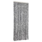 vidaXL Rideau anti-mouches gris et noir et blanc 56x185 cm chenille