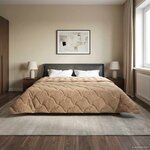 vidaXL Duvet complet toute l'année Matelassé Taupe 220 x 260 cm