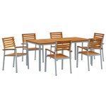vidaXL Ensemble de salle à manger de jardin 7 pièces en bois d'acacia et métal