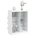 vidaXL Buffet avec lumières LED blanc 81x37x100 cm