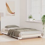 vidaXL Cadre de lit surélevé Blanc 90 x 220 cm Bois massif en pin