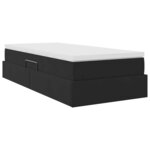 vidaXL Lit avec rangement et matelas Noir 90 x 200 cm Velours