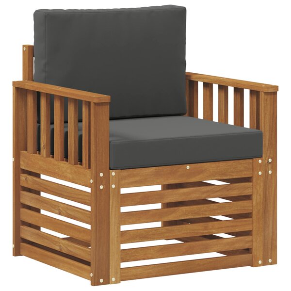 vidaXL Canapé d’extérieur Bois d'acacia massif et polyester Naturel