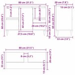 vidaXL Meuble sous lavabo Chêne noir 80 x 33 x 60 cm Bois d'ingénierie