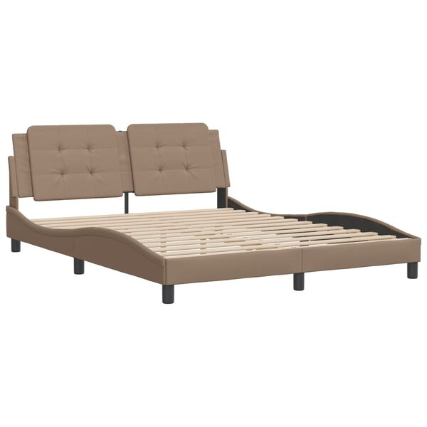 vidaXL Cadre de lit avec tête de lit Cappuccino 160x200 cm Similicuir