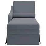 vidaXL Fauteuil long et traversin accoudoir droit gris foncé velours