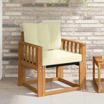 vidaXL Canapé d’extérieur Bois d'Acacia Massif Naturel et Crème