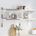vidaXL Étagère murale à 2 niveaux 100x40x60cm argenté acier inoxydable
