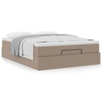 VidaXL Cadre de lit ottoman et matelas cappuccino 140x190cm similicuir