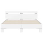 vidaXL Cadre de lit avec LED Blanc 152 x 203 cm Bois d'ingénierie