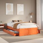 vidaXL Cadre de lit sans matelas avec tiroirs 135x190 cm bois de pin