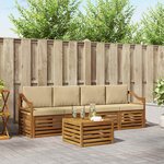 vidaXL Ensemble de canapés d'extérieur 5 Pièces Naturel et Beige