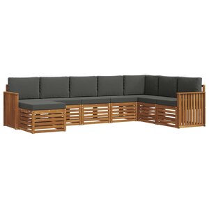 vidaXL Ensemble de canapés d'extérieur 8 pc Naturel et Anthracite