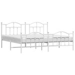 vidaXL Cadre de lit métal sans matelas et pied de lit blanc 200x200 cm