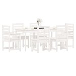 vidaXL Ensemble à manger de jardin 7 Pièces blanc bois massif de pin