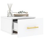 vidaXL Table de chevet murale blanc 35x35x20 cm