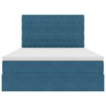 vidaXL Lit de rangement LED avec matelas Bleu foncé 140 x 200 cm