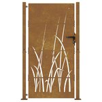 vidaXL Portail de jardin 105x205 cm acier corten conception d'herbe