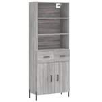 vidaXL Buffet haut Sonoma gris 69 5x34x180 cm Bois d'ingénierie