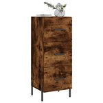 vidaXL Buffet Chêne fumé 34 5x34x90 cm Bois d'ingénierie