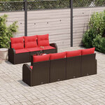 vidaXL Ensemble de Canapés 8 Pièces Marron et rouge Polyester