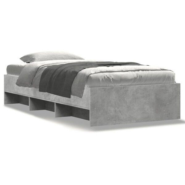 vidaXL Cadre de lit sans matelas gris béton 75x190cm bois d'ingénierie