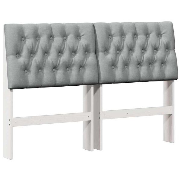 vidaXL Tête de lit capitonnée Gris clair 140 cm Pin massif