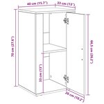 vidaXL Buffet Chêne noir 40 x 33 x 70 cm Bois d'ingénierie