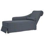 vidaXL Fauteuil long et traversin accoudoir droit gris foncé velours