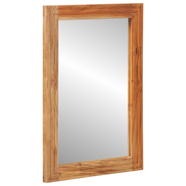 vidaXL Miroir de salle de bain 50x70x3 cm en bois massif d'acacia