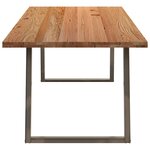 vidaXL Table à manger marron clair bois de chêne massif rectangulaire