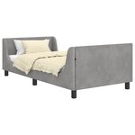 vidaXL Cadre de lit pour enfants avec tête de lit Gris clair Velours