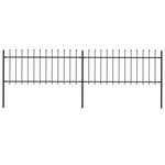vidaXL Clôture de jardin avec dessus en lance Acier 3 4x0 8 m Noir