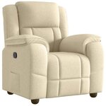 vidaXL Fauteuil inclinable Crème Tissu