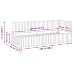 vidaXL Cadre de lit d'angle Rouge bordeaux 80 x 200 cm Velours