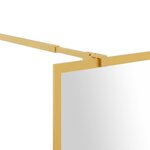 vidaXL Paroi de douche avec verre ESG transparent doré 140x195 cm