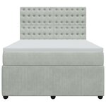 vidaXL Sommier à lattes de lit et matelas Gris clair 140x190cm Velours