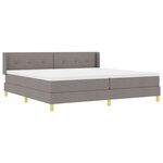 vidaXL Lit à ressorts avec matelas Taupe 200 x 200 cm Polyester