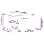 vidaXL Tables de chevet murales avec lumières LED 2 Pièces sonoma gris