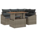 vidaXL Ensemble de canapé de jardin 5 Pièces Gris Poly rotin