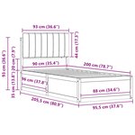 vidaXL Cadre de lit avec tête de lit rembourrée Taupe 90 x 200 cm