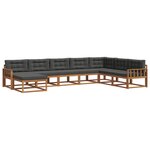 vidaXL Ensemble de canapés d'extérieur 8 pc Naturel et Anthracite